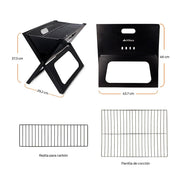 Asador de Carbón Portátil Plegable para Carne Asada Parrillada - Redlemon