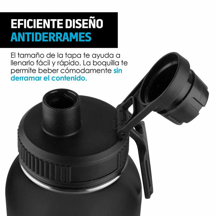 Termo de Acero Inoxidable con Aislamiento Térmico para Agua Fría o Caliente Capacidad 940 ml (32 Oz) - Redlemon