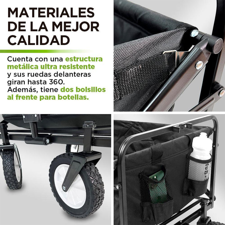 Carrito Plegable para Exteriores Portátil para Transportar hasta 70 Kg