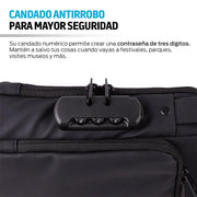Mochila Antirrobo Mini Impermeable Crossbody con Puerto USB - Redlemon