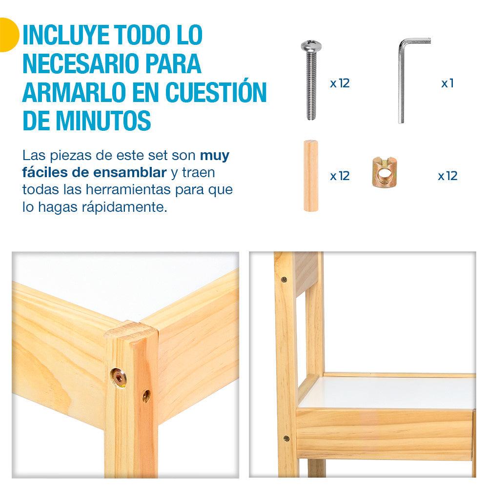 Mesa y 2 Sillas para Niños Montessori Fabricado en Madera de Abedul y MDF Shimy - Redlemon