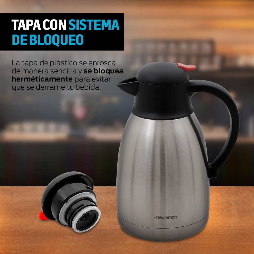 Jarra Térmica para Café y Té de Acero Inoxidable 1.5L Redlemon Technology México