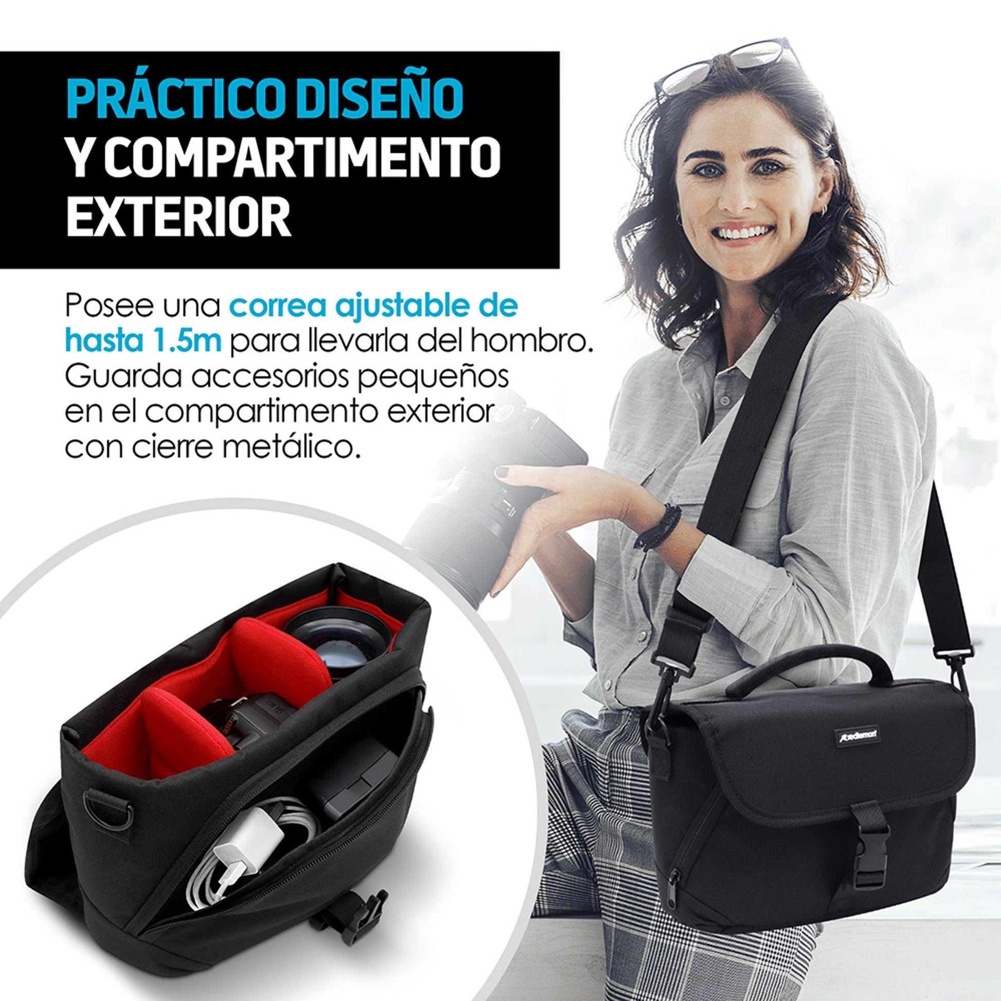 Mochila para Cámara Fotográfica Tipo Maletín con Separadores - Redlemon