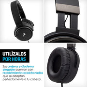 Audífonos Tipo Diadema Sonido HD Plegables Aux. 3.5mm - Redlemon