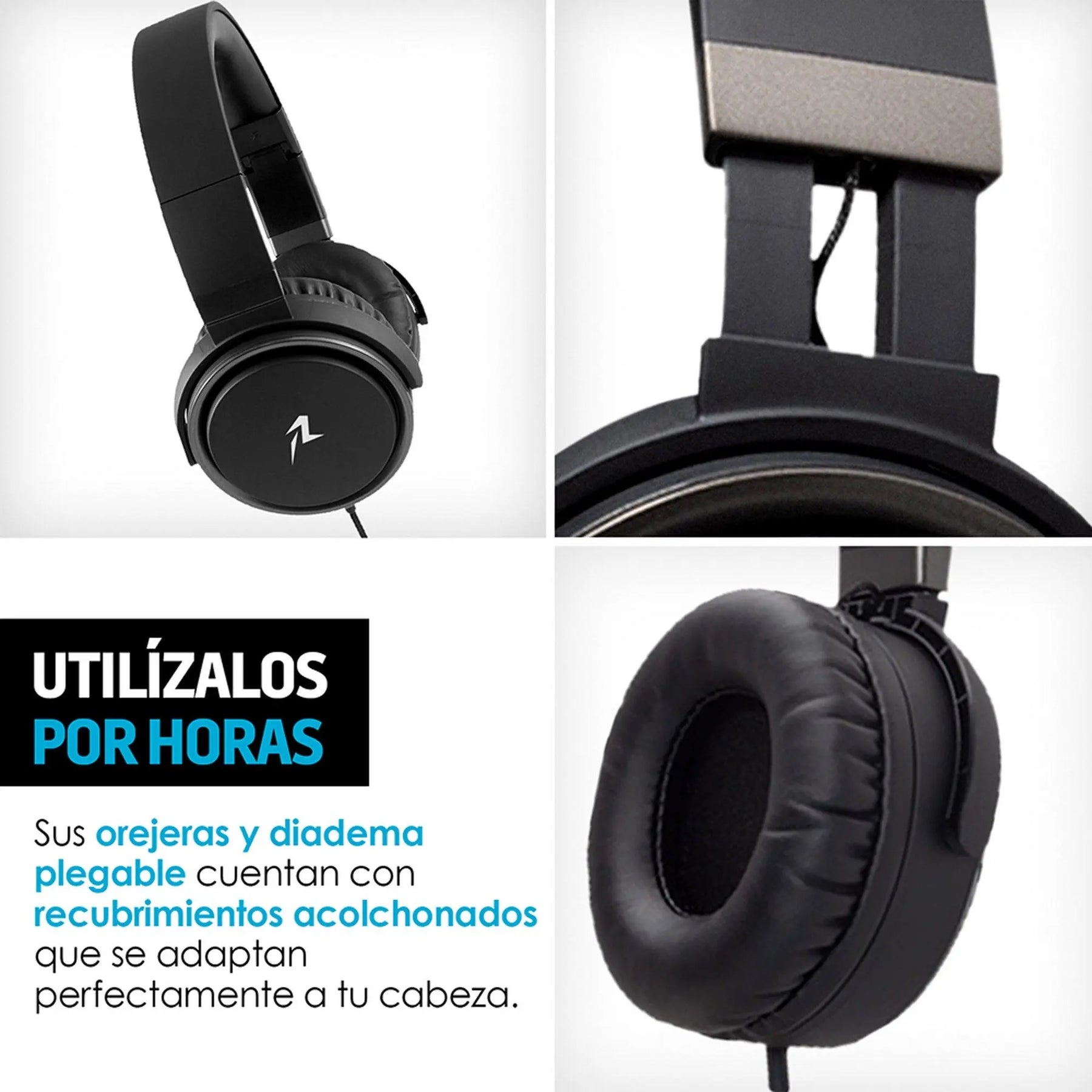 Audífonos Tipo Diadema Sonido HD Plegables Aux. 3.5mm - Redlemon