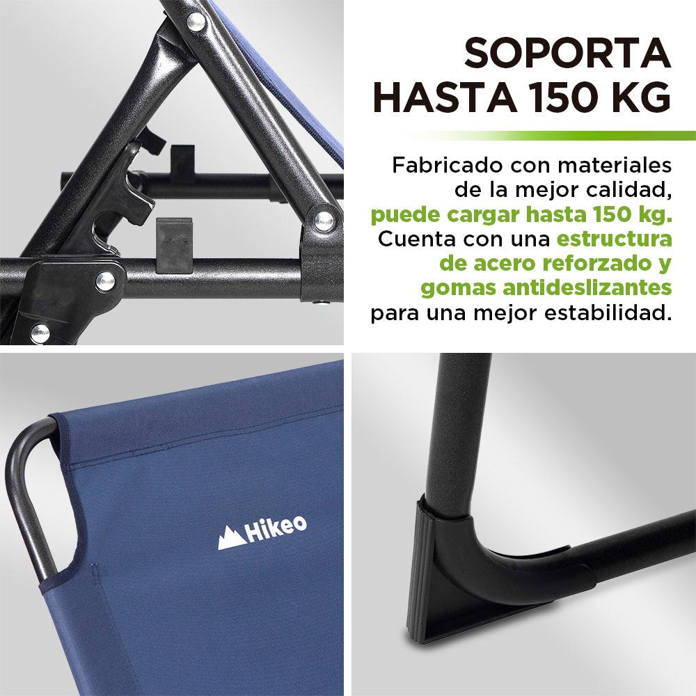 Catre Plegable Camastro Portátil Ultra Resistente 4 Alturas Hikeo - Redlemon