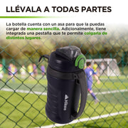 Termo de Agua 2 Litros Deportivo XL con Tapa Hermética y Popote Hikeo - Redlemon
