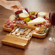 Tabla para Quesos y Carnes Frías de Bambú con Accesorios - Redlemon