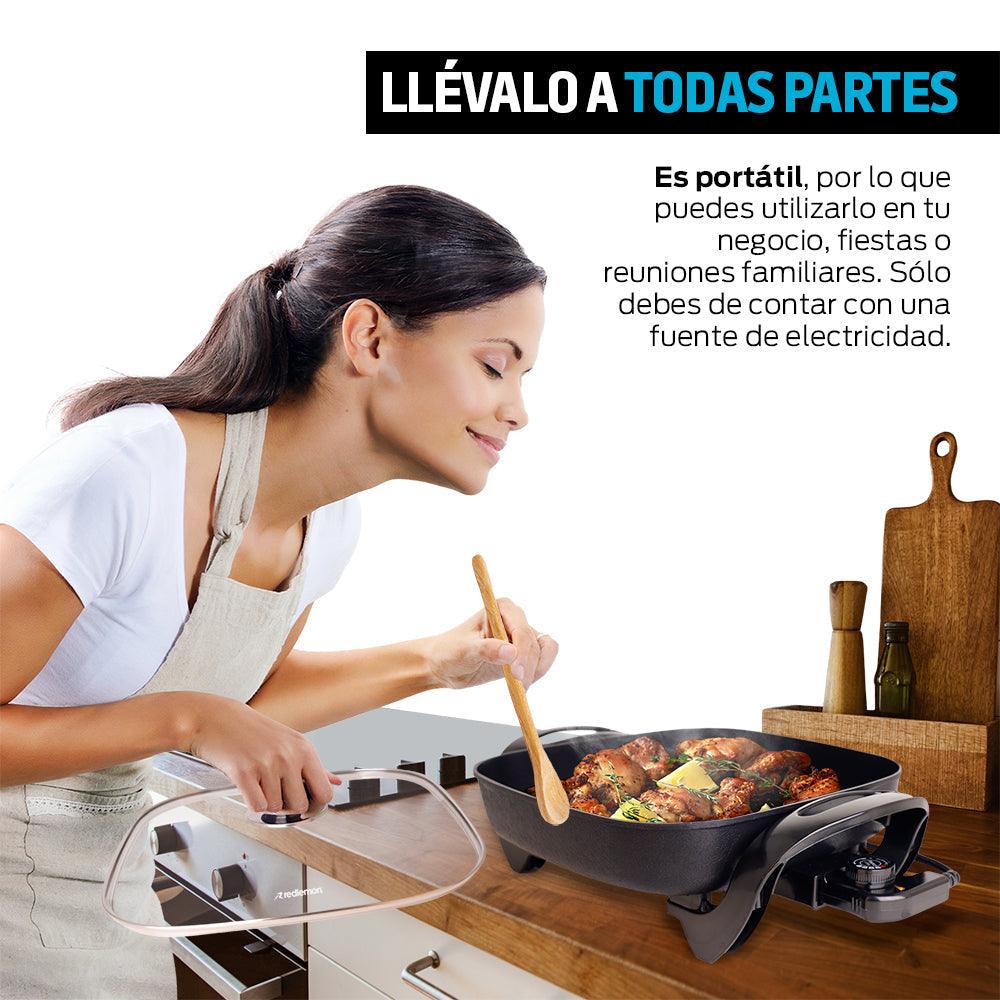 Sartén Eléctrico Antiadherente Grande 4.5 Litros 5 Temperaturas - Redlemon