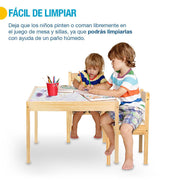 Mesa y 2 Sillas para Niños Montessori Fabricado en Madera de Abedul y MDF Shimy - Redlemon