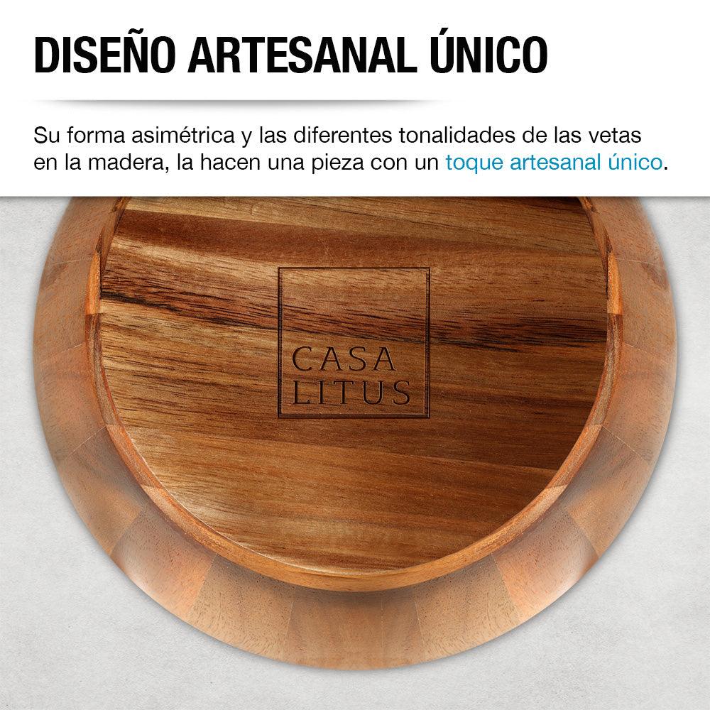 Ensaladera de Madera Acacia Artesanal Bowl Extra Grande 5.5 L - Redlemon