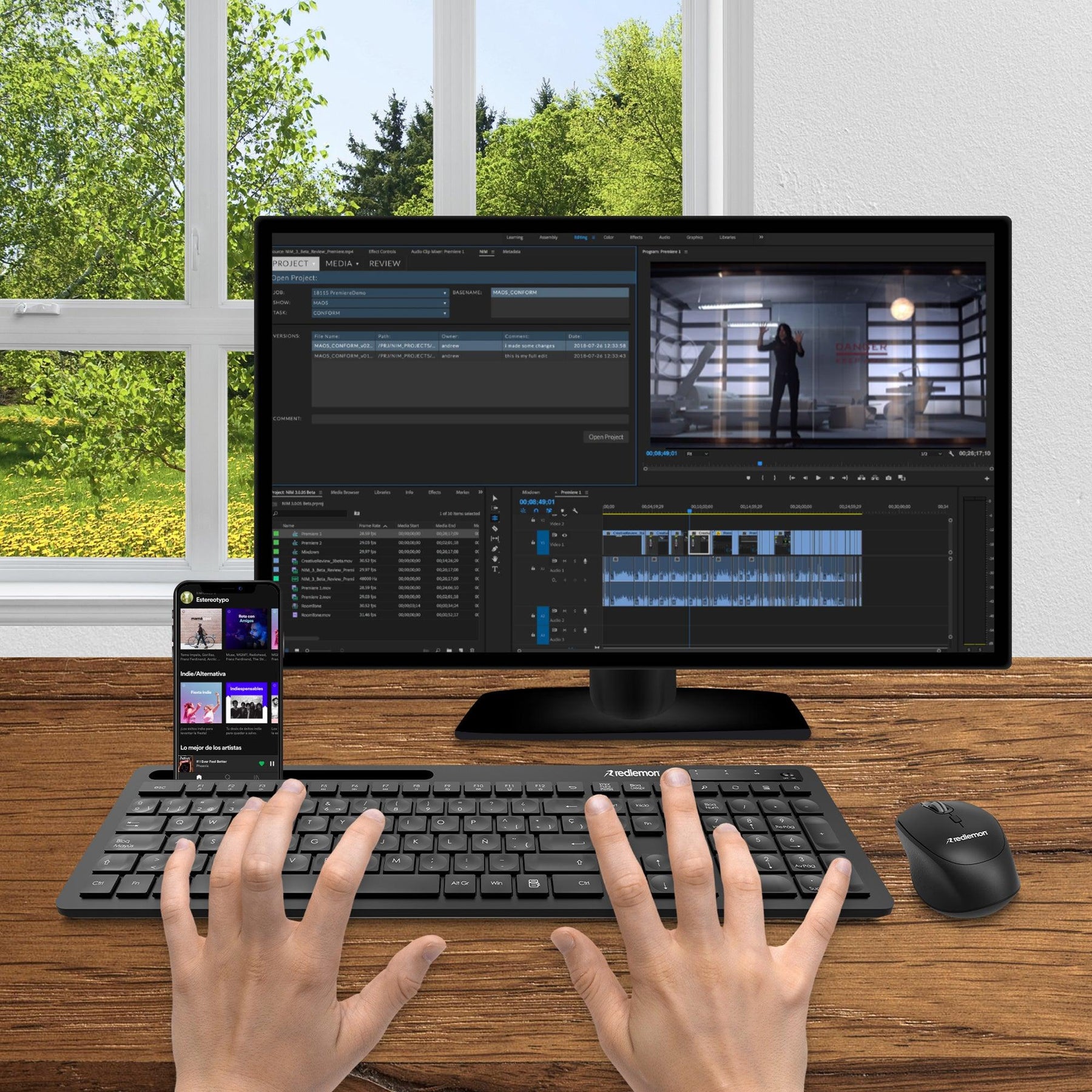 Teclado y Mouse Inalámbrico USB para Windows y Mac - Redlemon