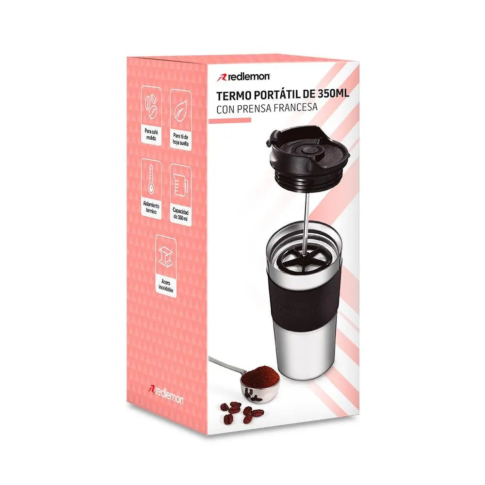 Termo para Café con Prensa Francesa Integrada (350 ml) - Redlemon