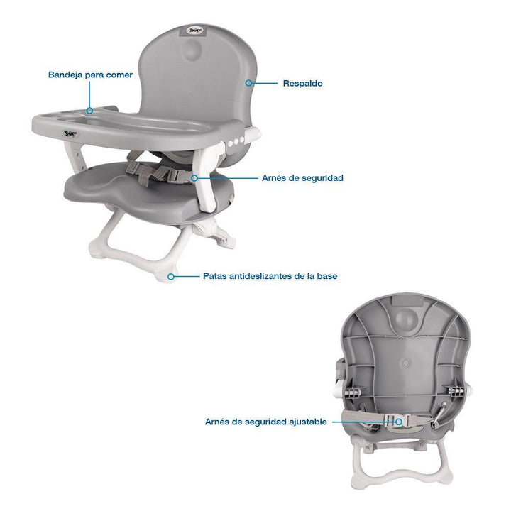 Silla para Bebé Asiento Elevador de Altura Ajustable Plegable 6 a 36 Meses