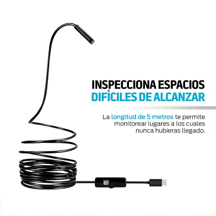 Cámara Endoscopio para Celular USB, USB-C y Micro USB (5 M) - Redlemon