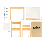Mesa y 2 Sillas para Niños Montessori Fabricado en Madera de Abedul y MDF Shimy - Redlemon