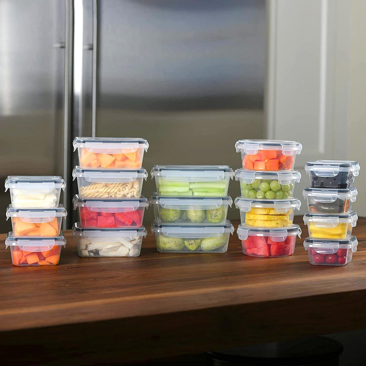 Contenedores para Alimentos Reutilizables de Plástico 16 Pz con Tapa - Redlemon