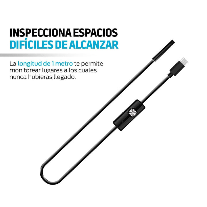 Cámara Endoscopio para Celular USB, USB-C y Micro USB (1m) - Redlemon