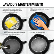 Set de 3 Sartenes de Hierro Fundido Antiadherente para Cocina - Redlemon
