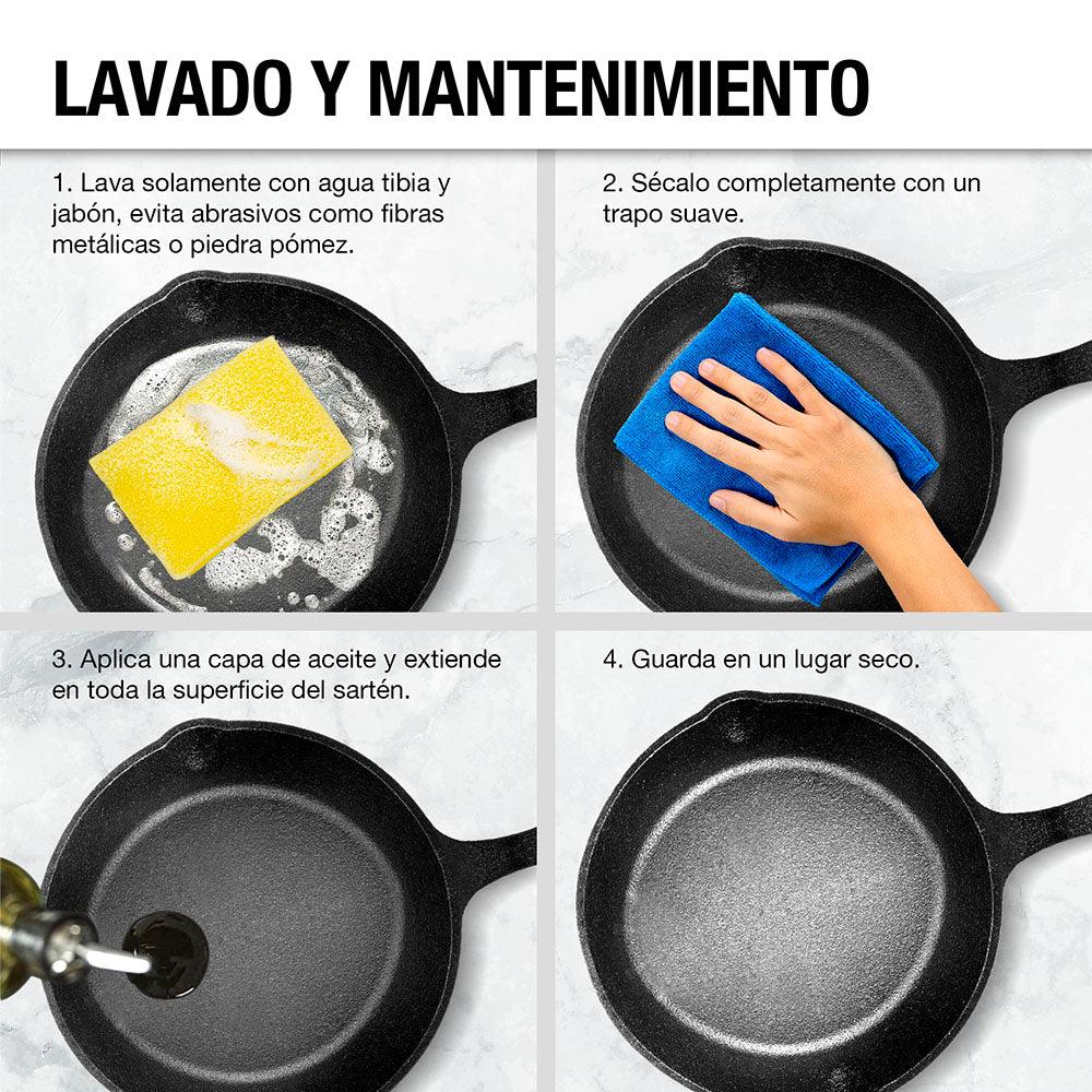 Set de 3 Sartenes de Hierro Fundido Antiadherente para Cocina - Redlemon