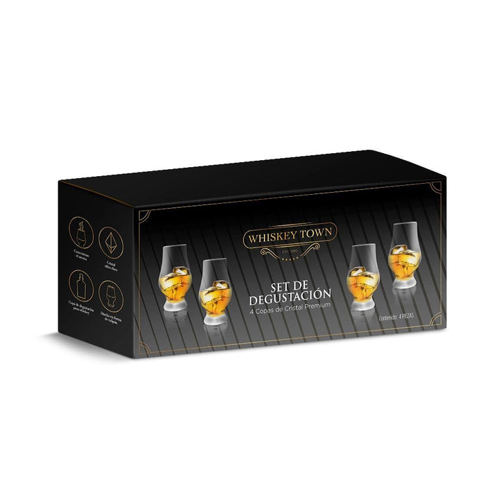 Copas de Vidrio para Whiskey Tequila Bourbon 4 Piezas - Redlemon