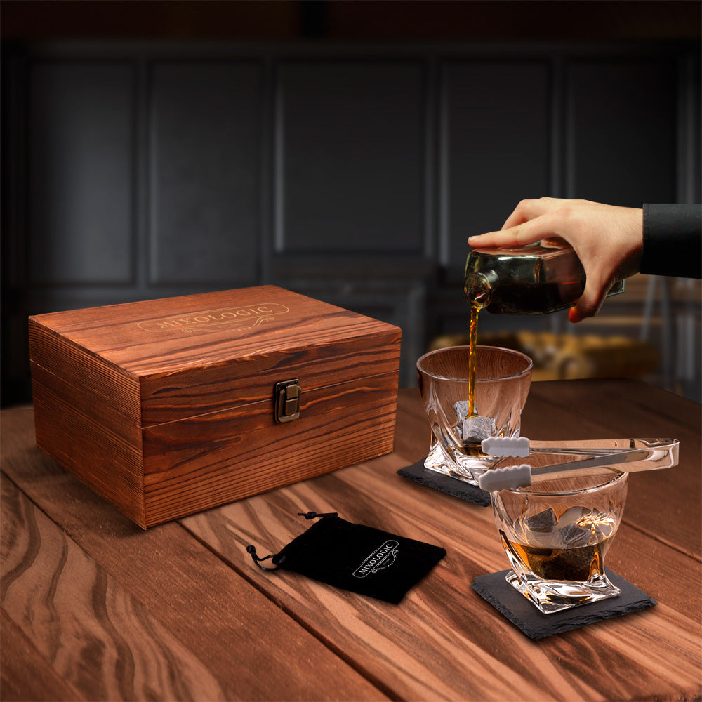 Set de Regalo con Vasos de Vidrio y Accesorios para Coctelería MIXOLOGIC Redlemon Technology México