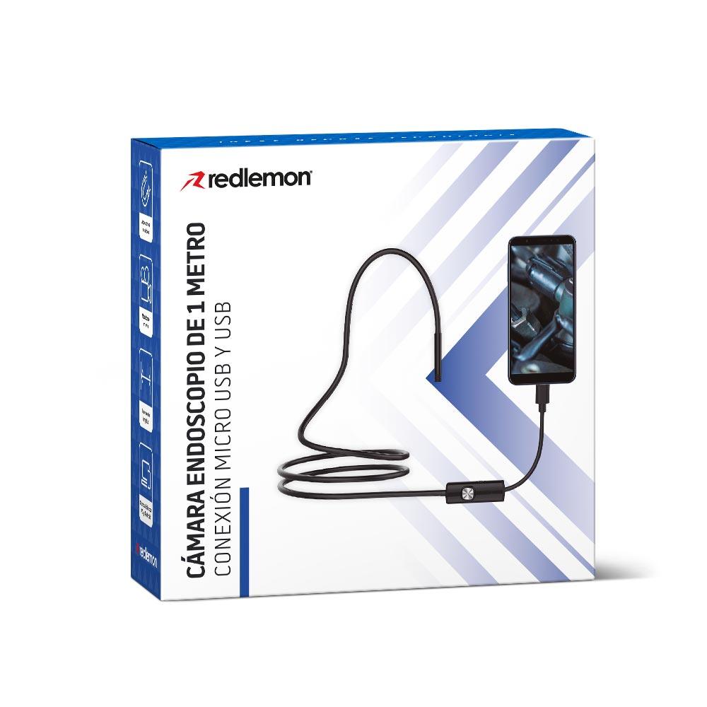 Cámara Endoscopio para Celular USB, USB-C y Micro USB (1m) - Redlemon