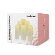 Velas LED Decorativas Grandes (6 pzas) con 2 Baterías AA - Redlemon