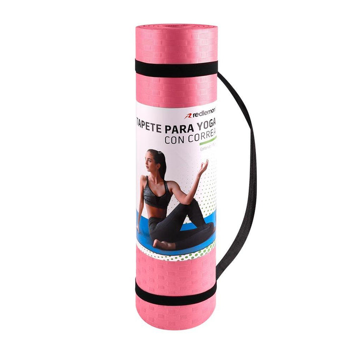 Tapete para Yoga Pilates con Correa para Transportar, 9mm, Ideal para Ejercicio - Redlemon