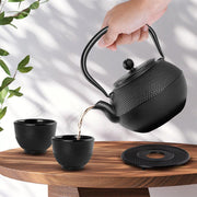 Tetera Japonesa de Hierro Fundido con Tazas, Infusor y Salvamanteles - Redlemon