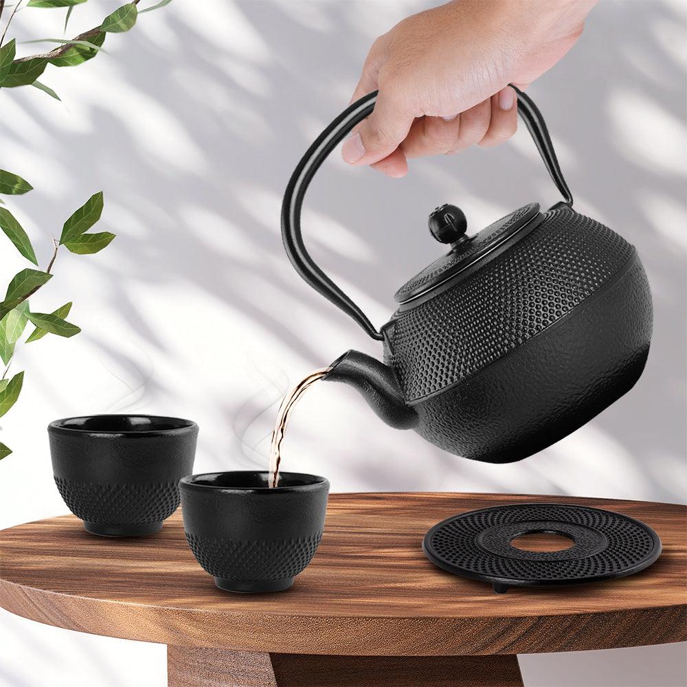 Tetera Japonesa de Hierro Fundido con Tazas, Infusor y Salvamanteles - Redlemon