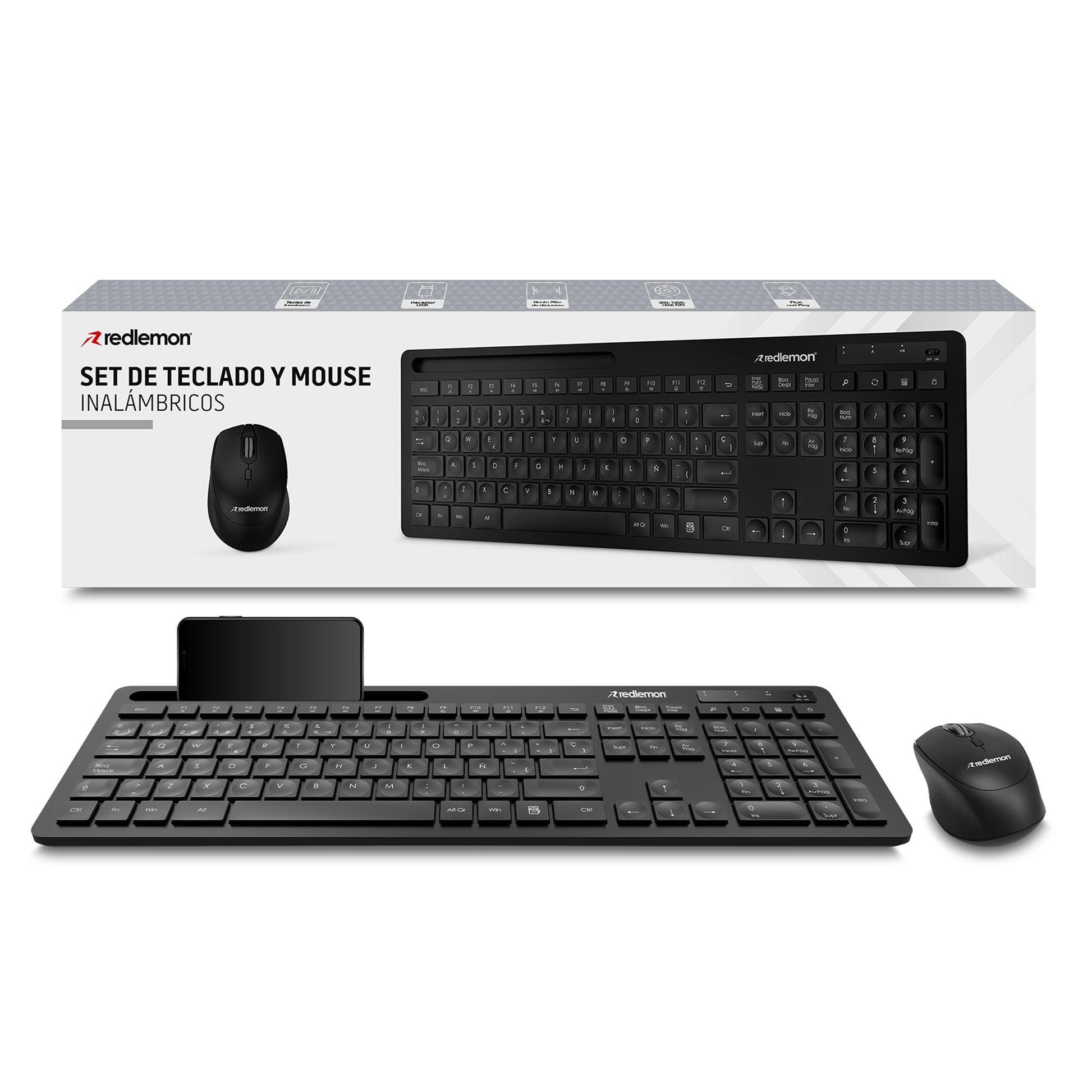 Teclado y Mouse Inalámbrico USB para Windows y Mac