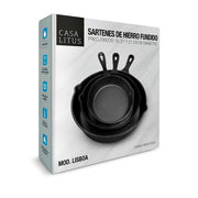 Set de 3 Sartenes de Hierro Fundido Antiadherente para Cocina - Redlemon