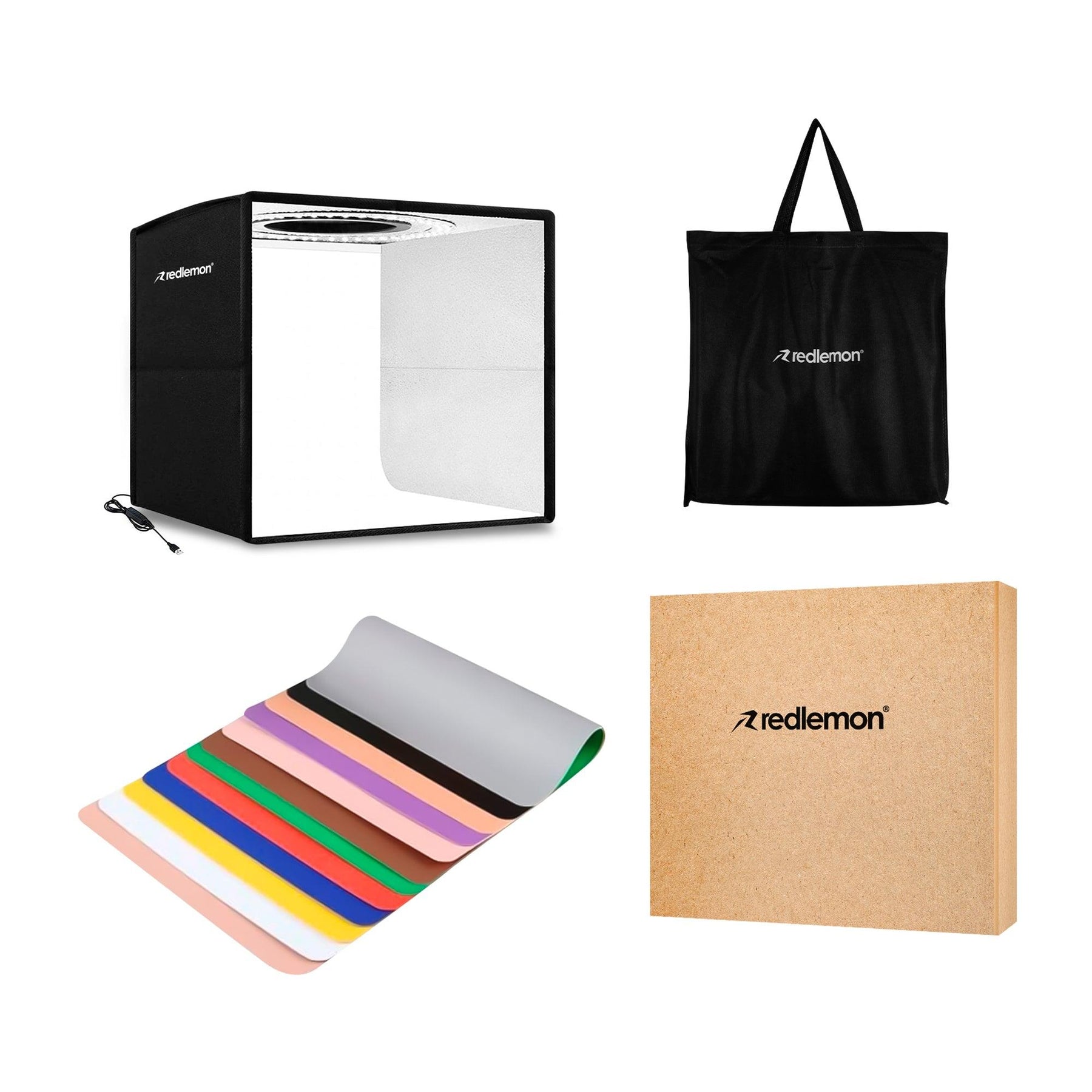 Caja de Luz para Fotografía Profesional con Aro de Luz 40x40 cm - Redlemon