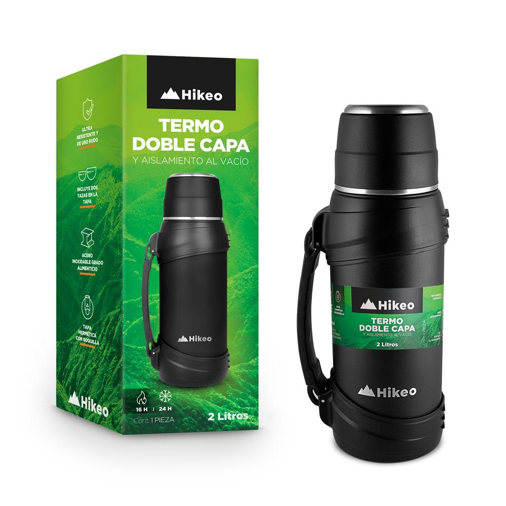 Termo de Acero Inoxidable XL 2 Litros Doble Pared de Aislamiento Hikeo - Redlemon