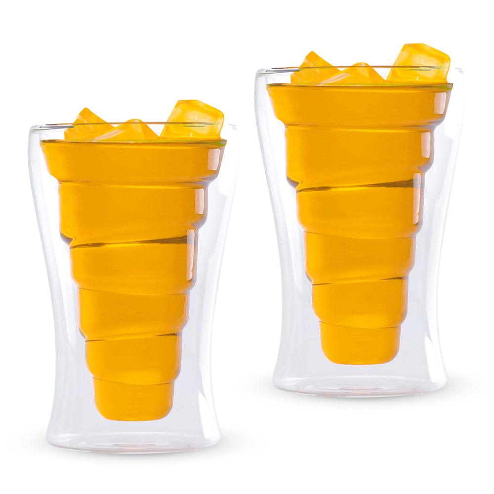 Vasos de Vidrio con Doble Pared de Cristal Innovador 2Pz 290ml - Redlemon