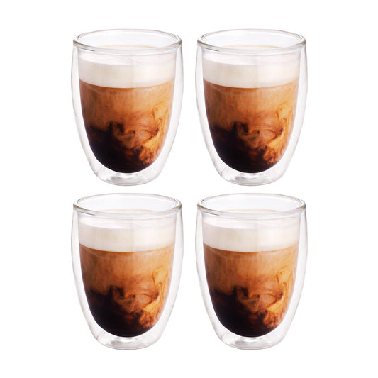 Vasos de Vidrio con Doble Pared para Café o Vino (4 Piezas) - Redlemon