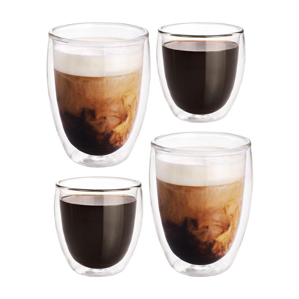 Vasos de Vidrio con Doble Pared para Café o Vino (4 Piezas) - Redlemon