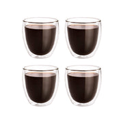 Vasos de Vidrio con Doble Pared para Café o Vino (4 Piezas) - Redlemon