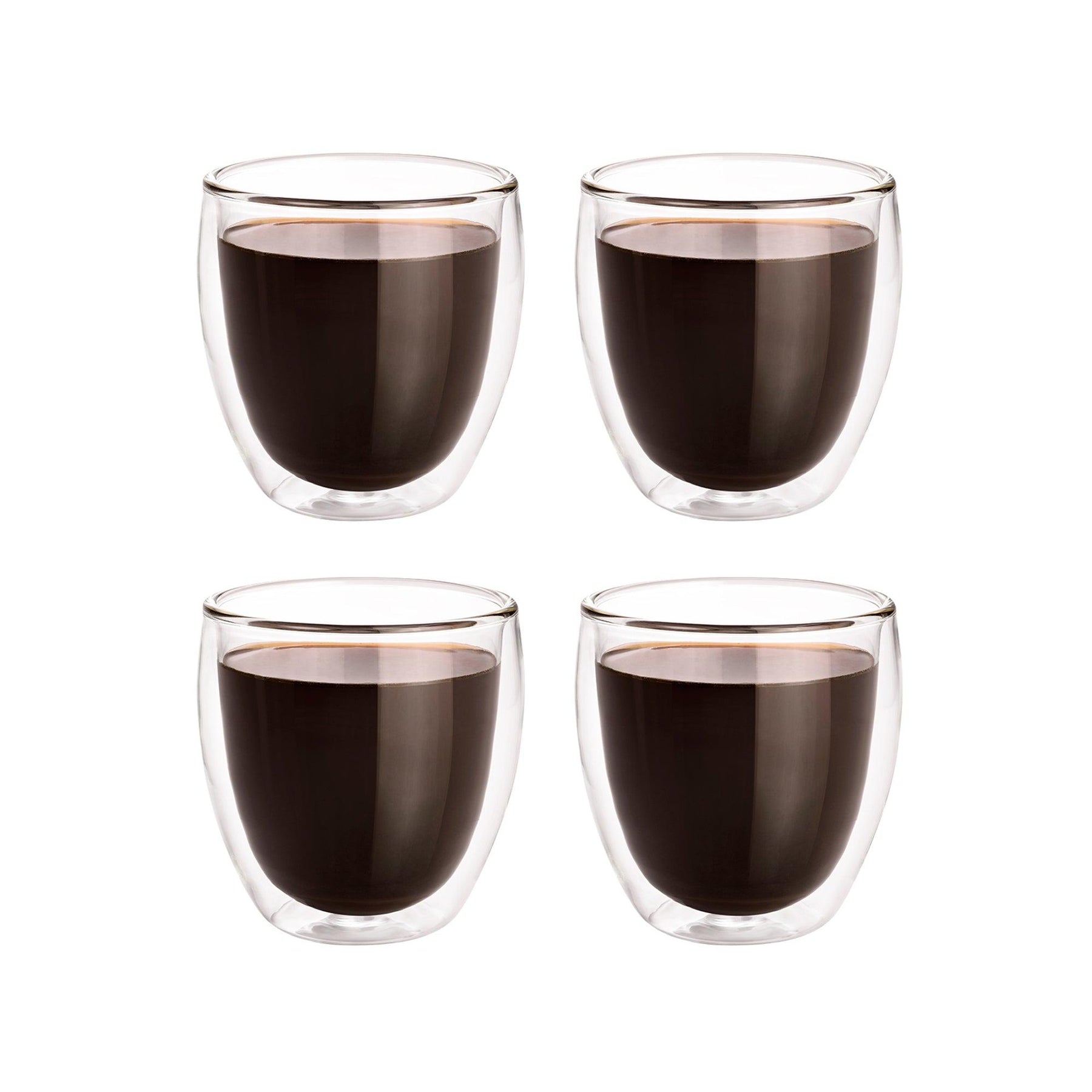 Vasos de Vidrio con Doble Pared para Café o Vino (4 Piezas) - Redlemon