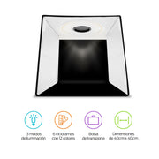 Caja de Luz para Fotografía Profesional con Aro de Luz 40x40 cm - Redlemon