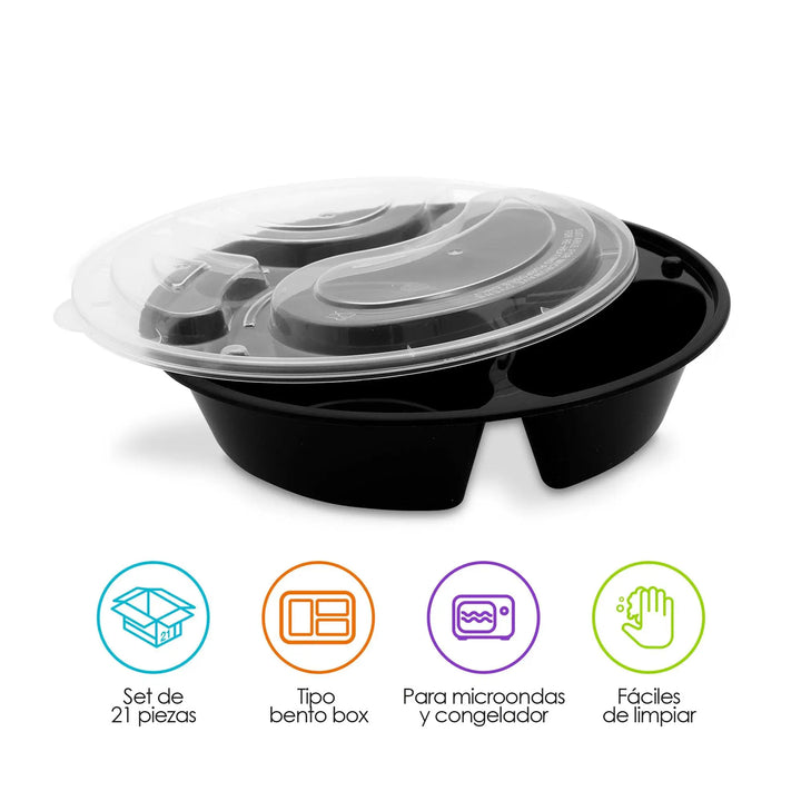 Recipientes para Comida Bento Box Reutilizables 21pz - Redlemon