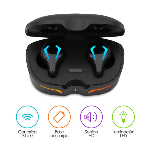 Audífonos Inalámbricos Bluetooth Gamer con Luz LED - Redlemon