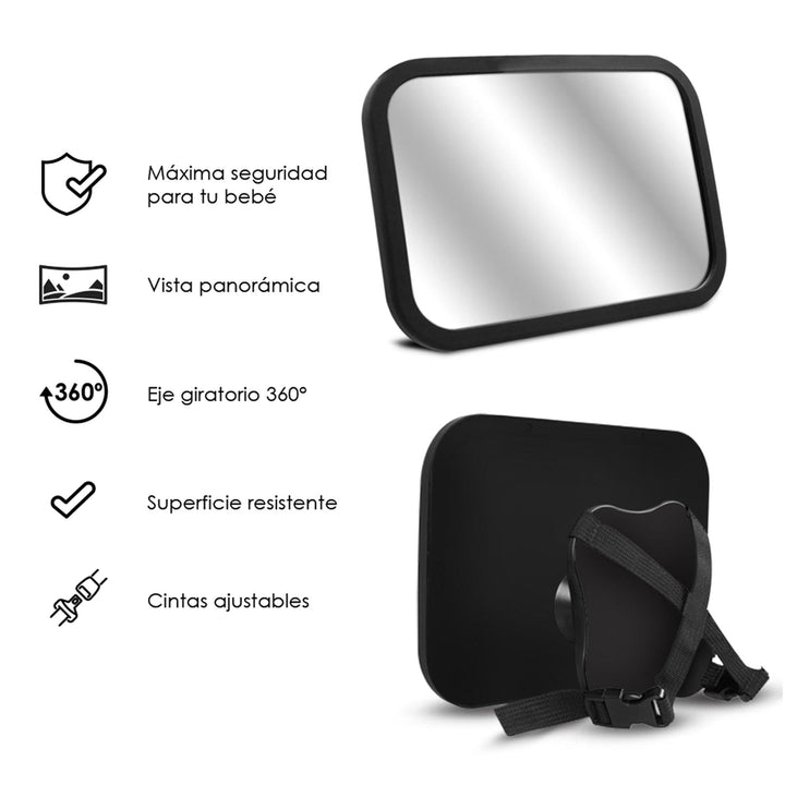 Espejo Retrovisor Extra Grande para Auto para Bebé - Redlemon