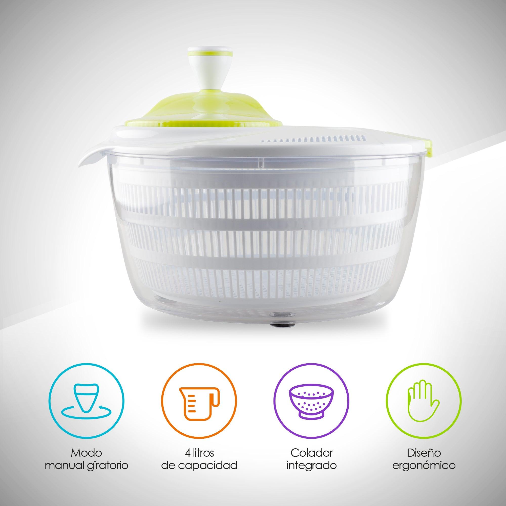 Centrifugadora de Ensalada con Escurridor Integrado 4 Litros