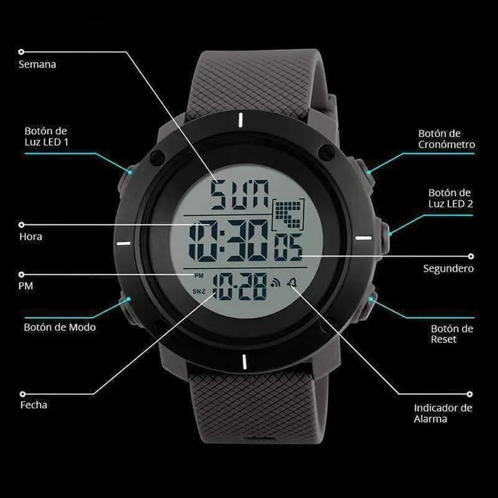 Reloj Deportivo para Hombre Resistente al Agua Mod 1213 - Redlemon