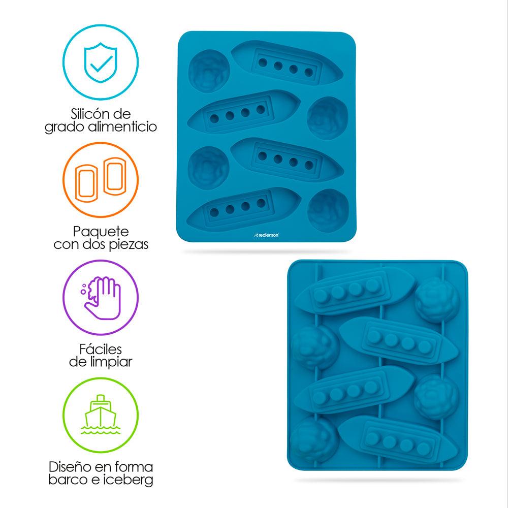 Moldes para Hielos de Silicón en Forma de Barco e Iceberg 2pz - Redlemon
