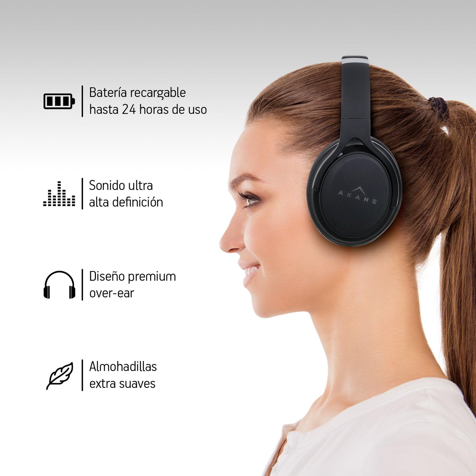 Audífonos Inalámbricos Bluetooth 5.0 de Diadema Akane AK1000 - Redlemon