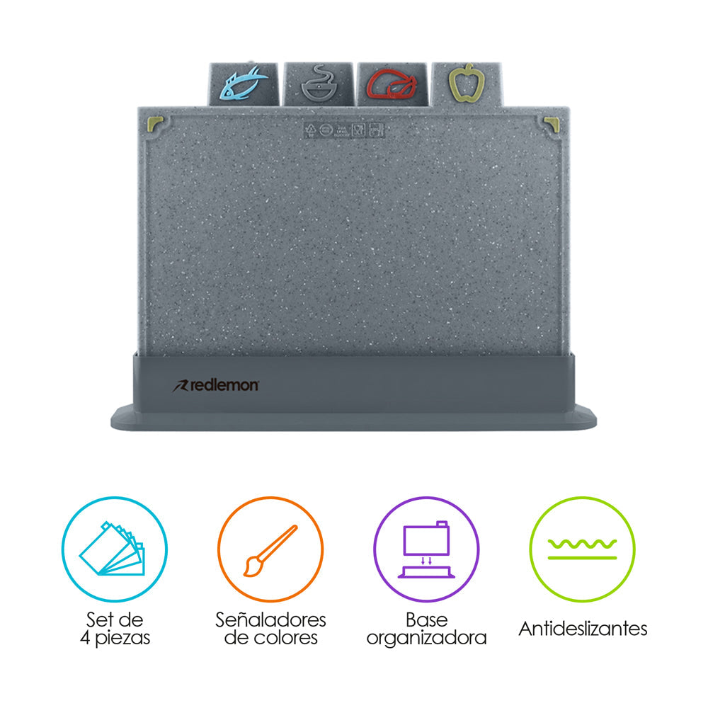 Tablas para Picar Con Base Colores Indicadores 4 Pz Redlemon Technology México