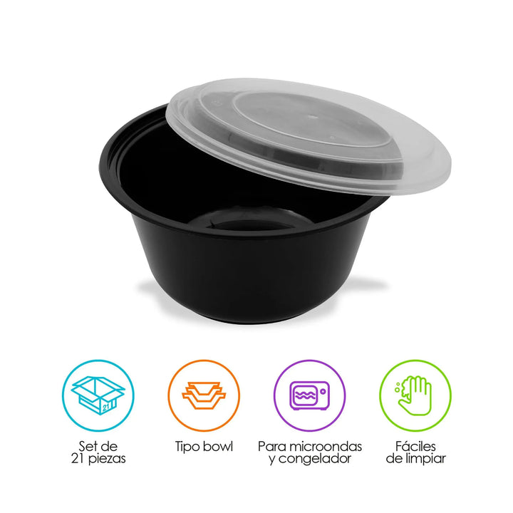 Recipientes para Comida Bento Box Reutilizables 21pz - Redlemon